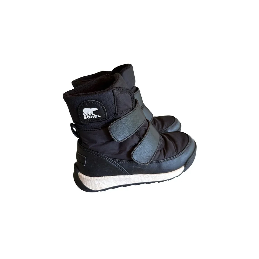 Sorel Snow Boots Black Whitney II Strap Waterproof Insulated NC3919-010 Kids 11